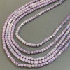 Purple Czech Crystal Beads with Gasoline Finish on Thread, Faceted Cube, Diameter 4x4 mm + -, Length 38 cm +
