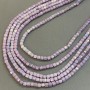 Purple Czech Crystal Beads with Gasoline Finish on Thread, Faceted Cube, Diameter 4x4 mm + -, Length 38 cm +