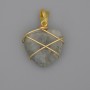Heart Pendant with Labradorite Wire-Wrapped, 21x21 mm, 30 mm diameter