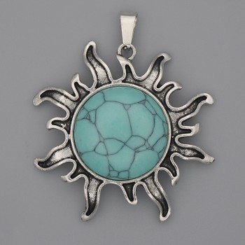 Pendant 'Sun Turquoise' 39mm ±, length 46mm ±