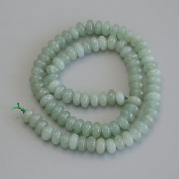 Jade rondelle beads, 8×5 mm diameter, on thread, length 41 cm+
