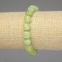Chrysoprase Olivine Bracelet - Faceted Cube 8x8 mm, 3 mm Seed Beads, Length 18 cm, Stretch