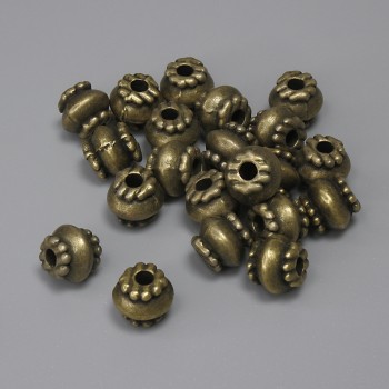 Bronze-colored bead insert, 6×7 mm diameter, hole diameter 2.2 mm, packaging 22 pcs.