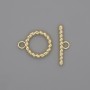 Toggle clasp hardware, diameter 22×2, 5mm ± circle, diameter 15mm ±, hole diameter 10mm ±, gold-tone metal