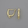 Gold-tone metal ear hooks 16x3 mm - pair