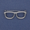 Brooch 'Glasses' silver-colored metal 40x16mm+