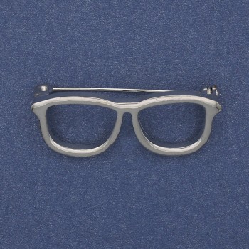 Brooch 'Glasses' silver-colored metal 40x16mm+