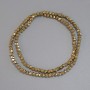 Gold-colored hematite beads, faceted 3×3 mm ± on thread, length 38 cm+