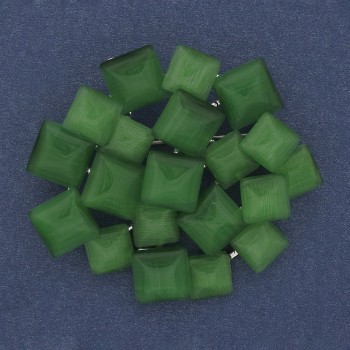 Accent Green Cat's Eye Brooch-Pendant in Silvery Metal 46×50 mm+