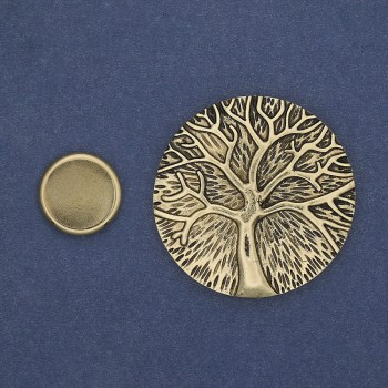 Magnetic Brooch Accent Tree 40mm ± Golden Metal