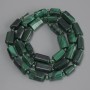 Faceted Malachite Beads, diameter 10-12x6-6 mm, 5 mm +/- beads, 3 mm +/- seed beads, length 39 cm +/- on thread