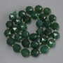 Faceted chrysoprase beads, 10×9 mm diameter, 3 mm seed beads, 37 cm length on a thread
