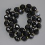 Agate Beads, Faceted Grain Shape, Diameter 10x8 mm +/-, 3 mm Seed Beads +/-, Length 39 cm +/- on Thread