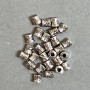 Bead insert findings in silver metal color, 4x3 mm diameter with a 2 mm hole, packaging 20 g (approx. 110 pcs)
