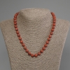 Sponge Coral Beaded Necklace with Smooth Beads, 8 mm Diameter, 45 cm Length, with Clasp