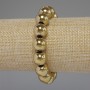 Hematite bracelet, gold color, smooth beads, diameter 12 mm, length 18 cm, stretch
