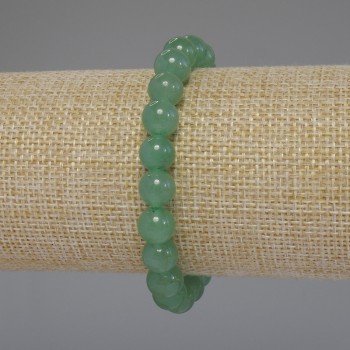 Jade Bracelet, Smooth Beads, 8mm Diameter, 18 cm Length, Stretch