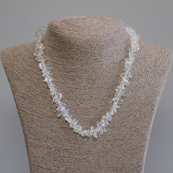 Moonstone Chip Necklace, diameter 6-10×2-5 mm, length 50 cm, with clasp