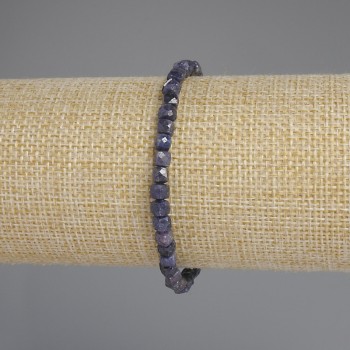 Браслет Сапфір гранований кубик, діаметр 4х4мм+-, довжина 18см +