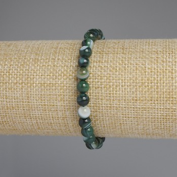 Браслет Агат гладка кулька, діаметр 6мм+-, довжина 18см+- стрейч