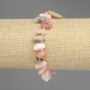 Pink Opal Faceted Butterfly Bead Bracelet, diameter 9-14×4-6 mm, 3 mm seed beads, length 18 cm +/- stretch