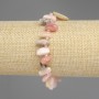 Pink Opal Faceted Butterfly Bead Bracelet, diameter 9-14×4-6 mm, 3 mm seed beads, length 18 cm +/- stretch