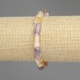 Amethyst bracelet, faceted cut, 10x6 mm diameter ±, 3 mm seed beads ±, length 18 cm ±, stretch