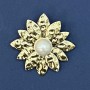 Brooch pendant 'Pearl Flower' Gold-Tone Metal 40mm+