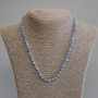 Aquamarine Necklace with Faceted Cubes, 5x5 mm, length 50 cm with clasp