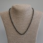 Black Tourmaline Necklace with Faceted Cubes, 3.5 x 3.5 mm, length 45 cm +/- with clasp