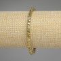 Bracelet Hematite in gold color, square rondelles 4x2 mm ±, length 18 cm ±, stretch