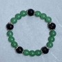 Bracelet with nephrite beads, 8 mm diameter ±, Czech crystal faceted bead 10 mm ±, length 18 cm stretch