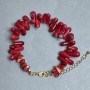 Coral teardrop bracelet 11-13×4-6 mm, length 18 cm + 5 cm chain