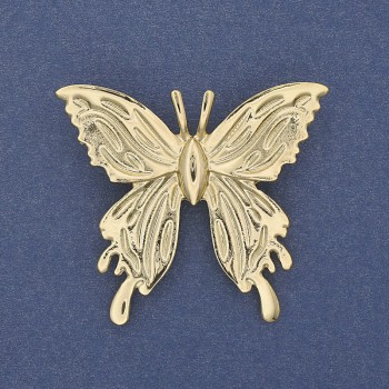 Brooch 'Butterfly' golden metal 45x42mm+