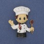 Chef Brooch with Colored Enamel and Gold-Toned Metal 45x38 mm+