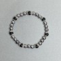 Terahertz and Shungite Bracelet with 6mm Beads ±, Metal Inserts, 18 cm Stretch