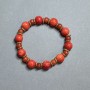 Bracelet Coral (artificial) with 10mm beads and 7x5mm rondelles, with metal inserts, 18 cm stretch