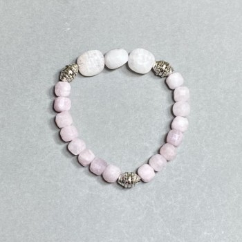 Pink Quartz and Adularia Bracelet