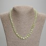 Peridot Olivine Necklace with Faceted Cube Beads, diameter approximately 6.5 mm, 3 mm beads, length approximately 45 cm with clasp