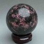 Souvenir sphere made of natural rhodonite, diameter 80 mm ± (weight from 986 g)