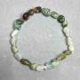 Bracelet with natural chrysoprase, faceted beads, 7x9 mm diameter, 18 cm length, stretchable