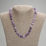 Sugilite Necklace with Faceted Beads, 9.5×8.5 mm, 3 mm seed beads, length 45 cm ±, with clasp