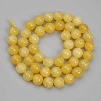 Citrine beads, ball shape, 8.5 mm diameter, 38 cm length on thread