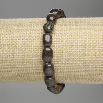 Bronzite faceted bracelet, diameter 8-12×7-10 mm, length 18 cm, stretch