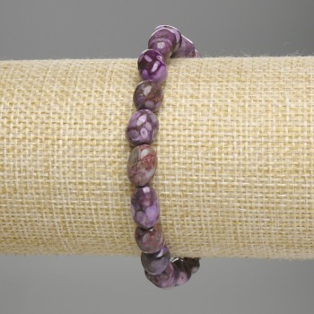 Браслет Агат галтівка, діаметр 7-9х7, 5мм+-, довжина 18см стрейч