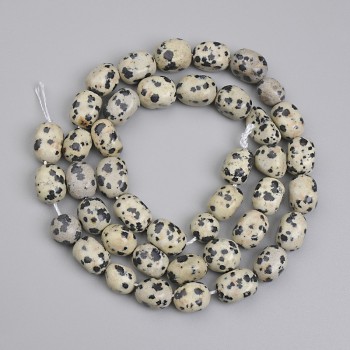 Dalmatian Jasper Beads, Faceted, 6-11×5, 5-7 mm, length about 38 cm on thread