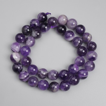 Amethyst Beads, Smooth Round Balls 10.5 mm, Length about 38 cm on Thread