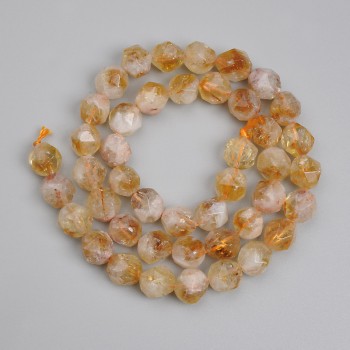 Citrine Beads, Faceted 8x7 mm, length 37 cm on thread