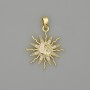 Star Pendant in Gold-Tone Metal with White Crystals, 26×20 mm