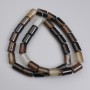 Agate Cylinder Beads, 11.5x8 mm, 39 cm on thread
